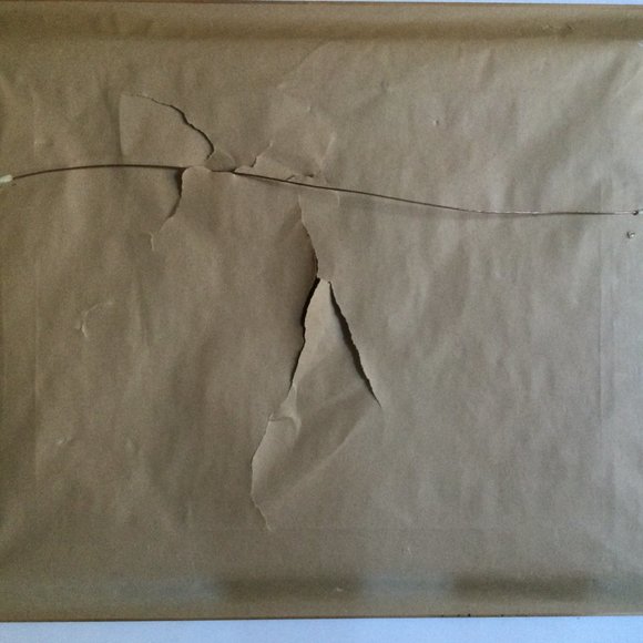 Original painting landscape trees fence wall hanging 22" x 18" home decor framed - Picture 5 of 5